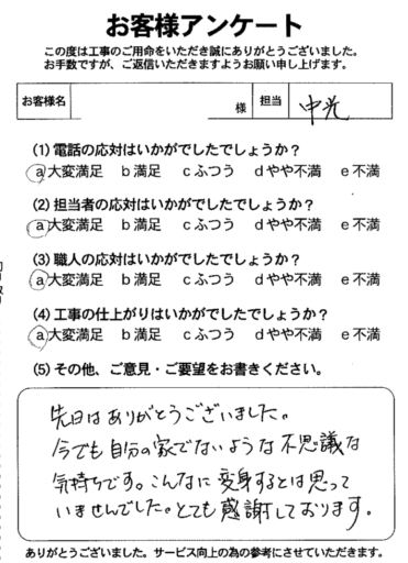   広島市西区Ｏ様にいただいた声